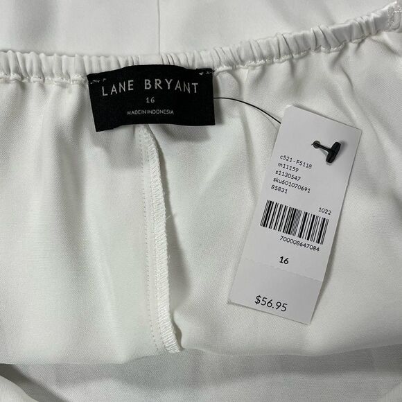 Lane Bryant Lace Trim Satin Cami White Career Academia Layer Plus Size 16 NWT - Picture 8 of 8